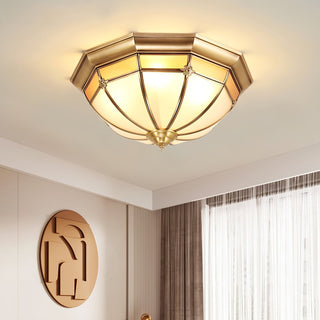 Vovynan Élégance Dôme Laiton Verre Applique Plafond