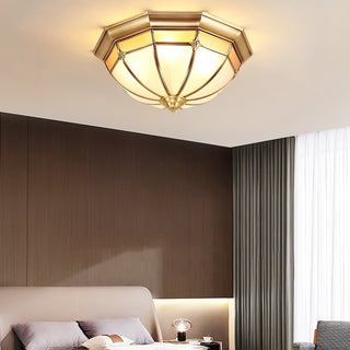 Vovynan Élégance Dôme Laiton Verre Applique Plafond
