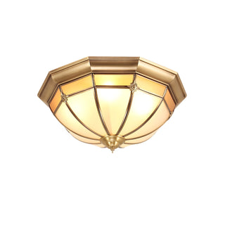 Vovynan Élégance Dôme Laiton Verre Applique Plafond