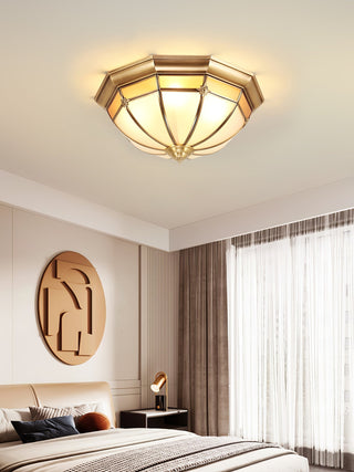 Vovynan Élégance Dôme Laiton Verre Applique Plafond