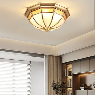 Vovynan Élégance Dôme Laiton Verre Applique Plafond
