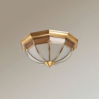 Vovynan Élégance Dôme Laiton Verre Applique Plafond