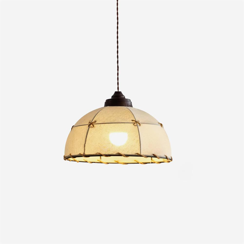 Pendant Light Fabric Dome Shade Vintage Minimalist Soft Glow-Neutral Decor