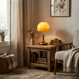 Dome Wooden Table Lamp-Neutral Decor