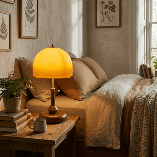 Dome Wooden Table Lamp-Neutral Decor