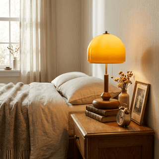 Dome Wooden Table Lamp-Neutral Decor