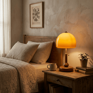 Dome Wooden Table Lamp-Neutral Decor