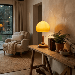 Dome Wooden Table Lamp-Neutral Decor