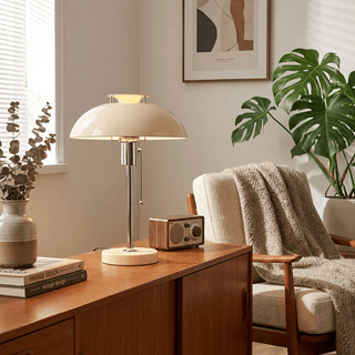 Domo Chrome Mushroom Table Lamp-Neutral Decor