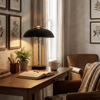 Domo Chrome Mushroom Table Lamp-Neutral Decor