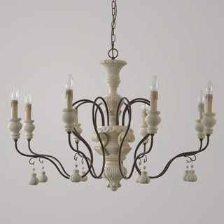 Quartz Lustre Bois Métal Luxe Campagne Salon