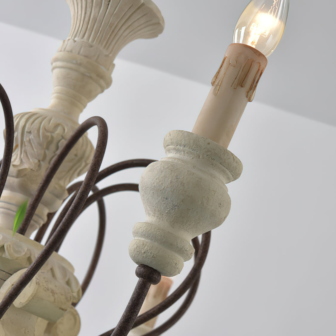 Quartz Lustre Bois Métal Luxe Campagne Salon