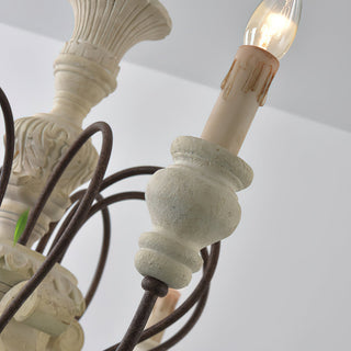 Quartz Lustre Bois Métal Luxe Campagne Salon
