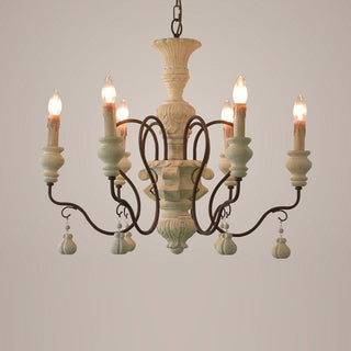 Quartz Lustre Bois Métal Luxe Campagne Salon
