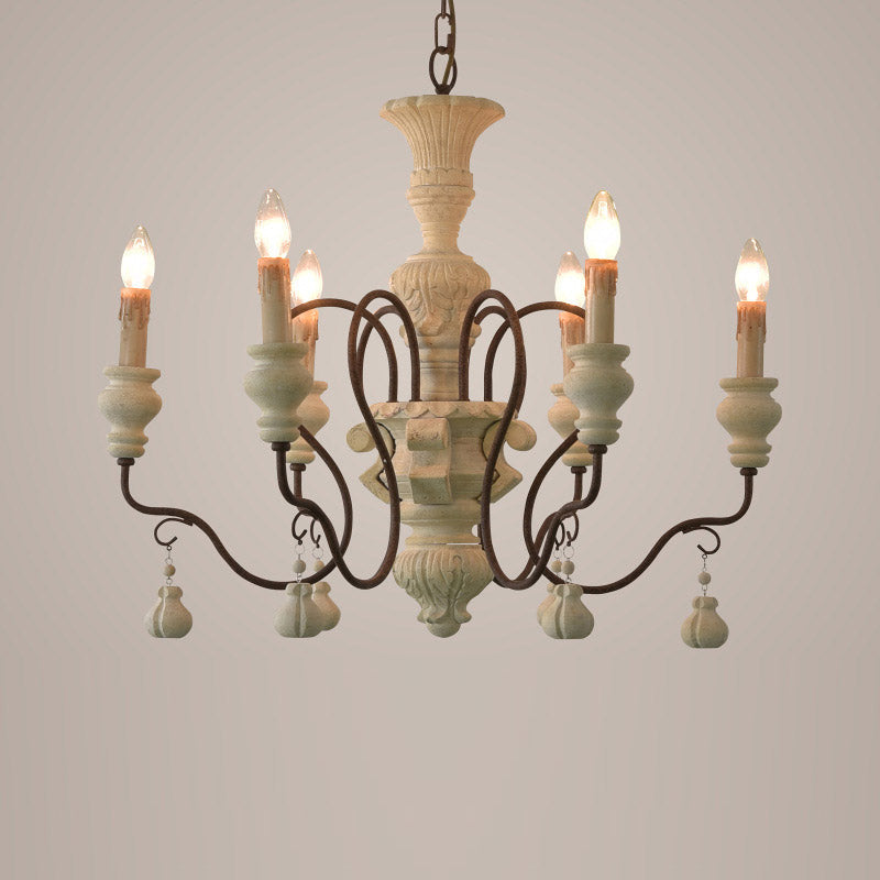 Quartz Lustre Bois Métal Luxe Campagne Salon
