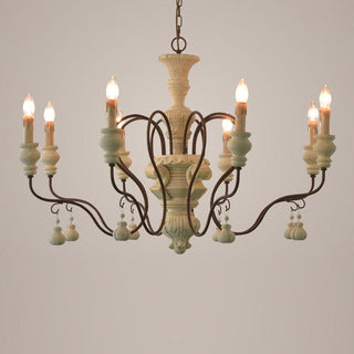 Quartz Lustre Bois Métal Luxe Campagne Salon