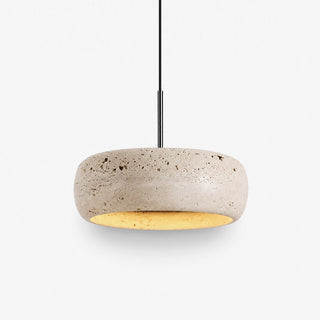 Donut Travertine Pendant Lamp-Neutral Decor