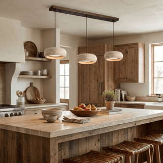 Donut Travertine Pendant Lamp-Neutral Decor