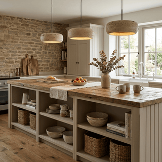 Donut Travertine Pendant Lamp-Neutral Decor