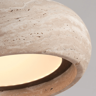 Donut Travertine Pendant Lamp-Neutral Decor