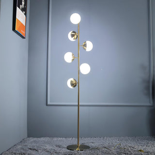 Valentina Lampadaire Bulle Moderne, Métal/Céramique, Doré, Salon
