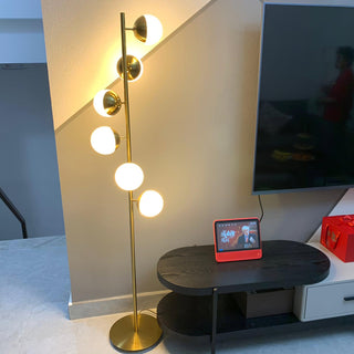 Myliryre Moderne du Milieu du Siècle Lampadaire en Laiton