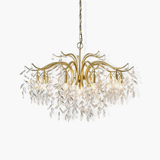Lustra Lustre Fer Cristal Feuille