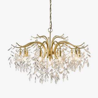Lustra Lustre Fer Cristal Feuille