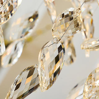 Lustra Lustre Fer Cristal Feuille