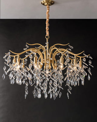 Lustra Lustre Fer Cristal Feuille