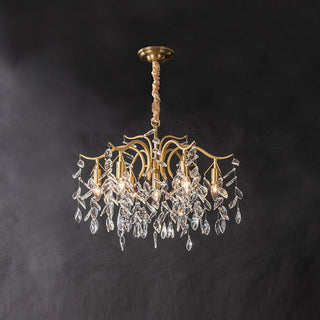 Lustra Lustre Fer Cristal Feuille