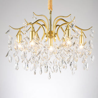 Lustra Lustre Fer Cristal Feuille
