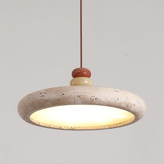 Cuvarora Disque Travertin Pendentif Lumière