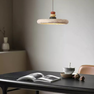 Cuvarora Disque Travertin Pendentif Lumière