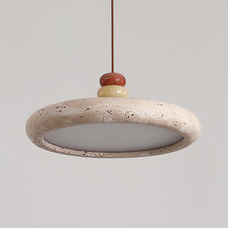 Cuvarora Disque Travertin Pendentif Lumière