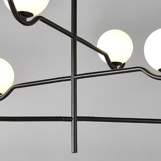 Lustra Suspension en Verre Noir avec Cadre