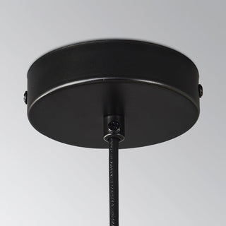 Lustra Suspension en Verre Noir avec Cadre