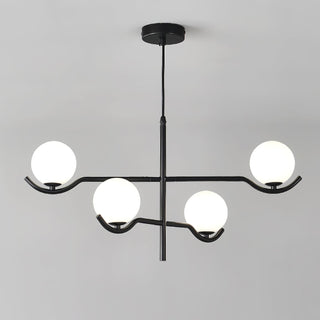 Lustra Suspension en Verre Noir avec Cadre