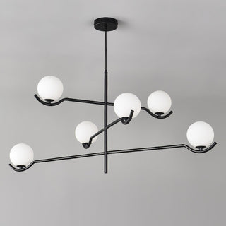 Lustra Suspension en Verre Noir avec Cadre