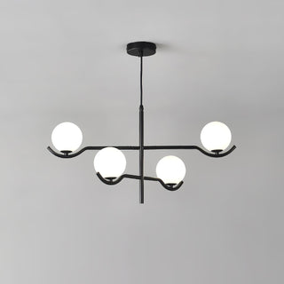 Lustra Suspension en Verre Noir avec Cadre