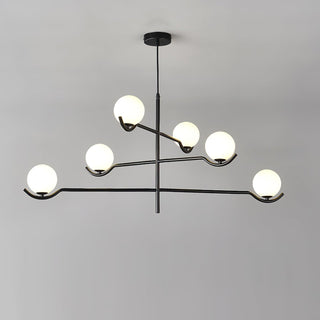 Lustra Suspension en Verre Noir avec Cadre