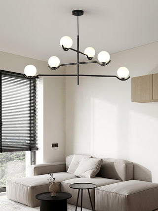 Lustra Suspension en Verre Noir avec Cadre