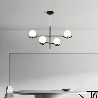 Lustra Suspension en Verre Noir avec Cadre