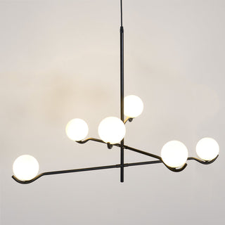 Lustra Suspension en Verre Noir avec Cadre