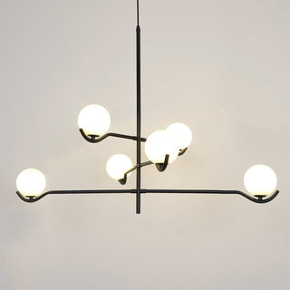 Lustra Suspension en Verre Noir avec Cadre