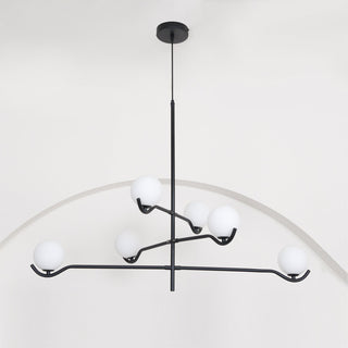 Lustra Suspension en Verre Noir avec Cadre
