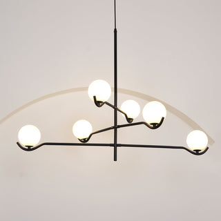 Lustra Suspension en Verre Noir avec Cadre