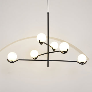 Lustra Suspension en Verre Noir avec Cadre