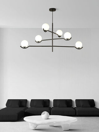Lustra Suspension en Verre Noir avec Cadre