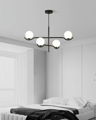 Lustra Suspension en Verre Noir avec Cadre